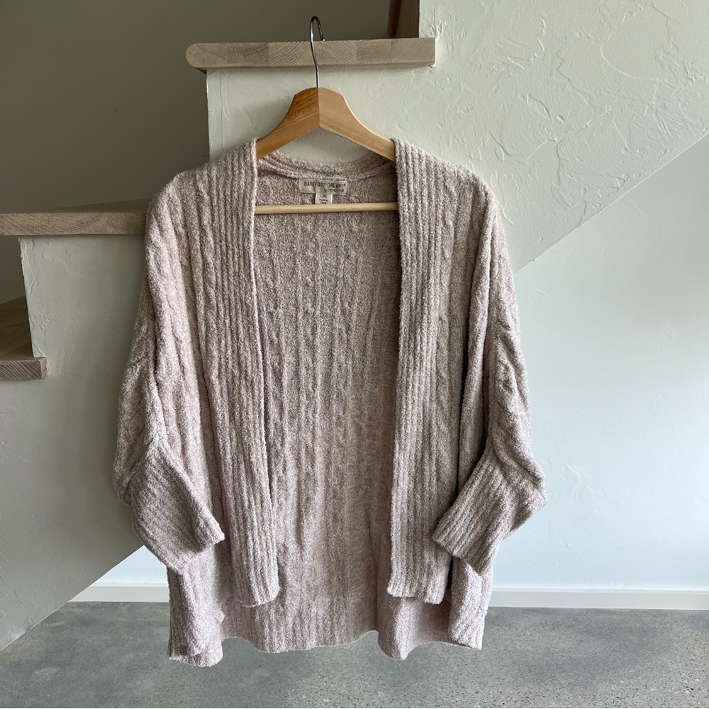 Barefoot Dreams Cozy Chic Lite Cable Cardigan L/XL